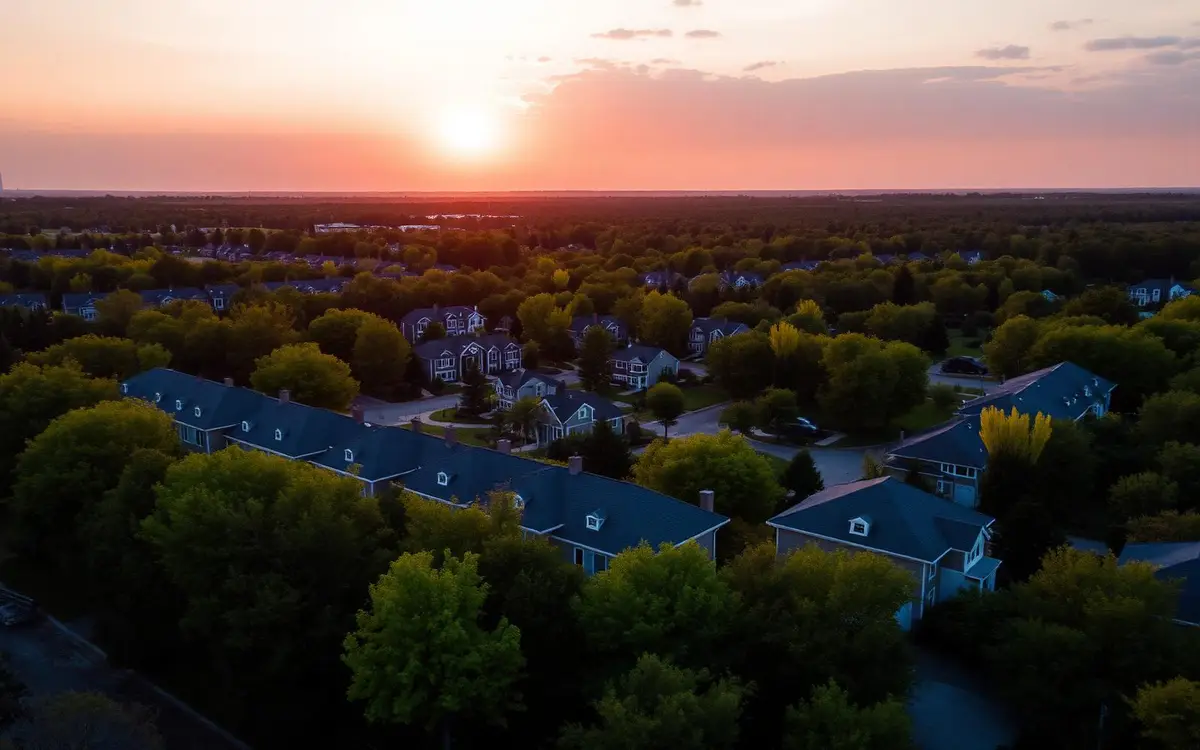 Aerial view of the residential development